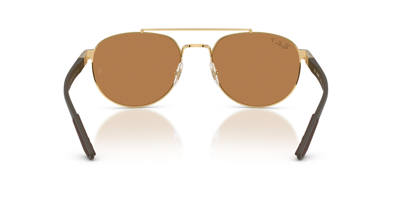 Ray-Ban RB3736CH in Arista Gold / Orange Mirror Pink Polarized+ (001/I0) - Temple Detail