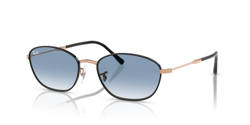 Ray-Ban RB3749 in Black On Rosegold / Clear Gradient Blue (92723F) - Alternate View