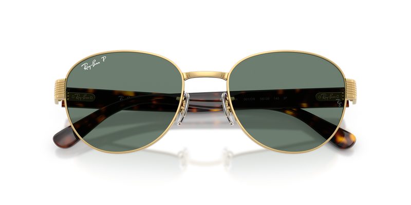 Ray-Ban RB3766CH in Arista Gold / Polarized+ Grey (001/O9) - Side View