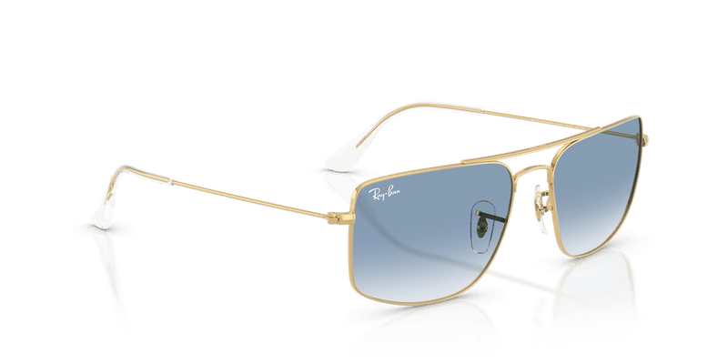 Ray-Ban EXPLORER 3 in Arista Gold / Clear Gradient Blue (001/3F) - Temple Detail