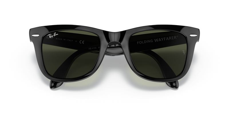 Ray-Ban FOLDING WAYFARER in Black / G-15 Green (601) - Side View