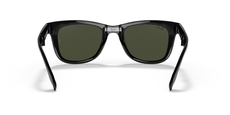 Ray-Ban FOLDING WAYFARER in Black / G-15 Green (601) - Temple Detail