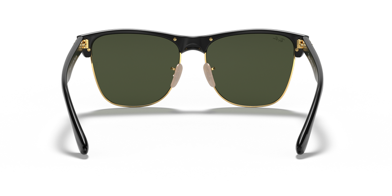 Ray-Ban CLUBMASTER OVERSIZED in Black On Gold / G-15 Green (877) - Temple Detail