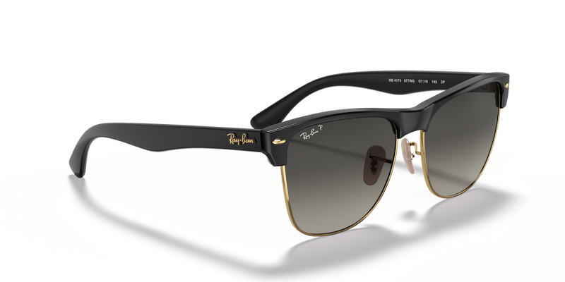 Ray-Ban CLUBMASTER OVERSIZED in Black / Grey Polarized (877/M3) - Alternate View