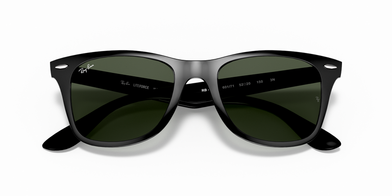 Ray-Ban WAYFARER LITEFORCE in Black / Green Classic (601/71) - Side View