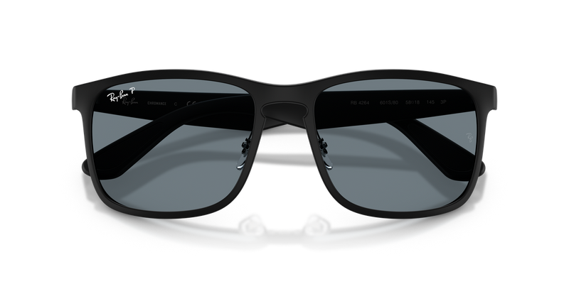 Ray-Ban RB4264 in Matte Black / Blue Polarized+ (601S80) - Side View