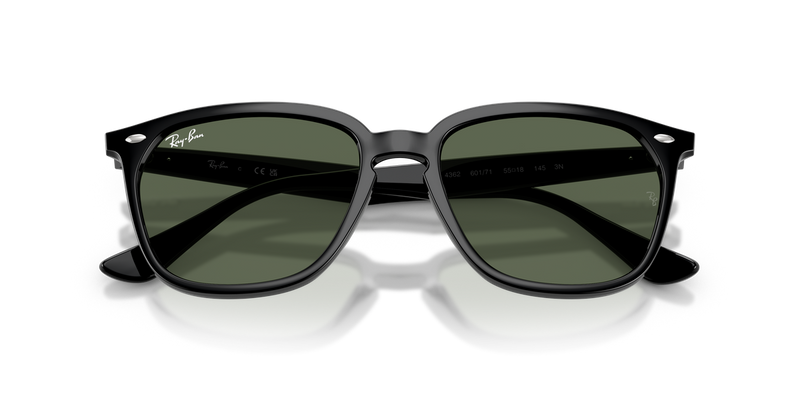 Ray-Ban RB4362 in Black / Green (601/71) - Side View