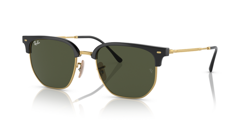 Ray-Ban NEW CLUBMASTER in Black On Gold - Alternate View