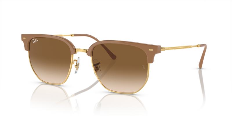 Ray-Ban NEW CLUBMASTER in Beige On Gold - Alternate View