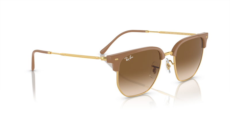Ray-Ban NEW CLUBMASTER in Beige On Gold - Alternate View