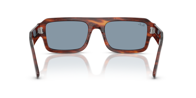 Ray-Ban FLACKO in Striped Havana / Blue (139856) - Alternate View