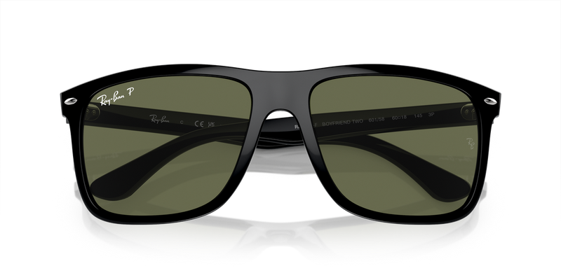 Ray-Ban BOYFRIEND TWO in Black / Green Polarized (601/58) - Side View