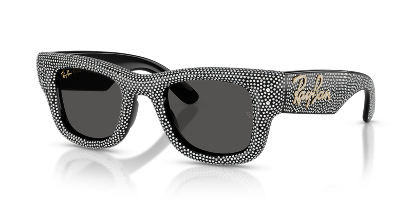 Ray-Ban WAYFARER PUFFER in Black & Strass Pave / Ultra Black (686587) - Front View