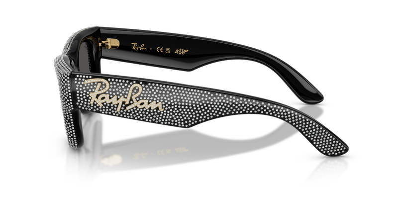 Ray-Ban WAYFARER PUFFER in Black & Strass Pave / Ultra Black (686587) - Back View