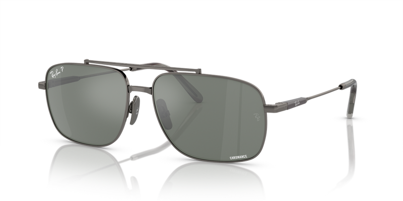 Ray-Ban MICHAEL TITANIUM in Gunmetal / Silver/Grey Polarized+ (165/GK) - Front View