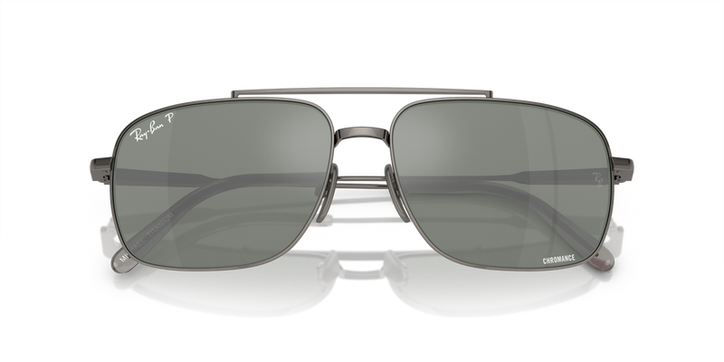 Ray-Ban MICHAEL TITANIUM in Gunmetal / Silver/Grey Polarized+ (165/GK) - Side View
