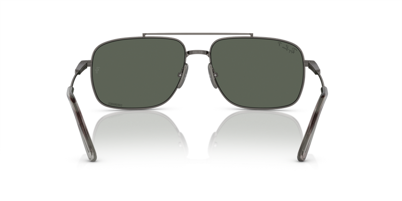 Ray-Ban MICHAEL TITANIUM in Gunmetal / Silver/Grey Polarized+ (165/GK) - Temple Detail