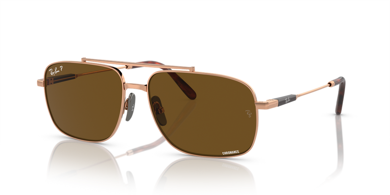 Ray-Ban MICHAEL TITANIUM in Light Brown / Brown Polarized+ (9266AN) - Alternate View