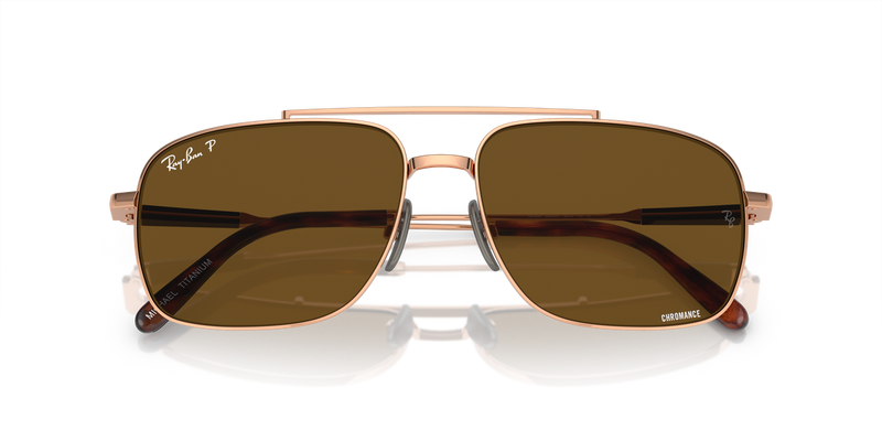 Ray-Ban MICHAEL TITANIUM in Light Brown / Brown Polarized+ (9266AN) - Alternate View