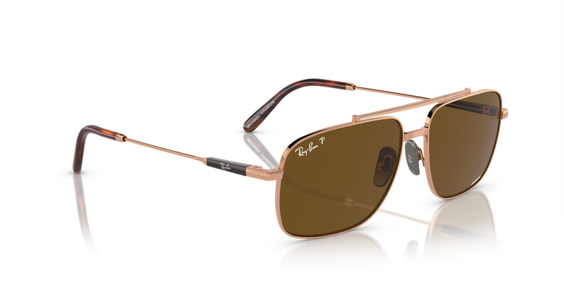 Ray-Ban MICHAEL TITANIUM in Light Brown / Brown Polarized+ (9266AN) - Alternate View
