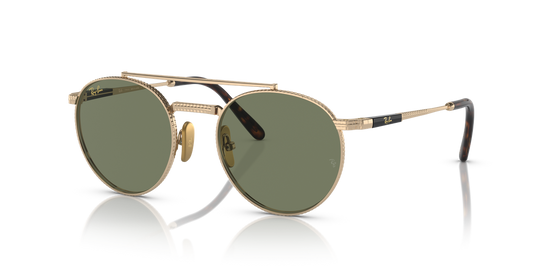 Ray-Ban ROUND II TITANIUM - Arista Gold / Green (313852)