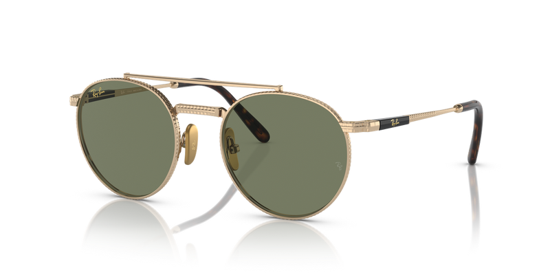 Ray-Ban ROUND II TITANIUM in Arista Gold - Front View