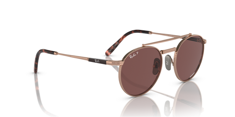 Ray-Ban ROUND II TITANIUM in Rose Gold - Alternate View