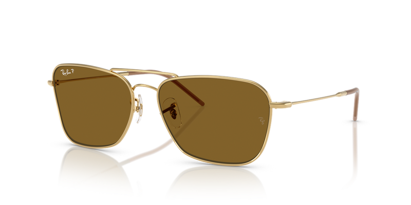 Ray-Ban CARAVAN REVERSE in Arista Gold / Polarized Dark Brown (001/83) - Alternate View