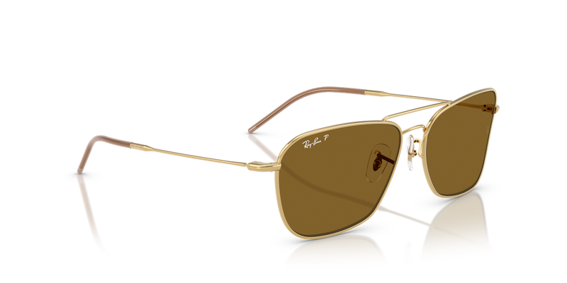 Ray-Ban CARAVAN REVERSE in Arista Gold / Polarized Dark Brown (001/83) - Alternate View