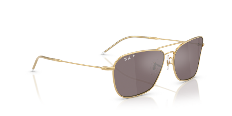 Ray-Ban CARAVAN REVERSE in Arista Gold / Polarized Pink (001/LB) - Alternate View