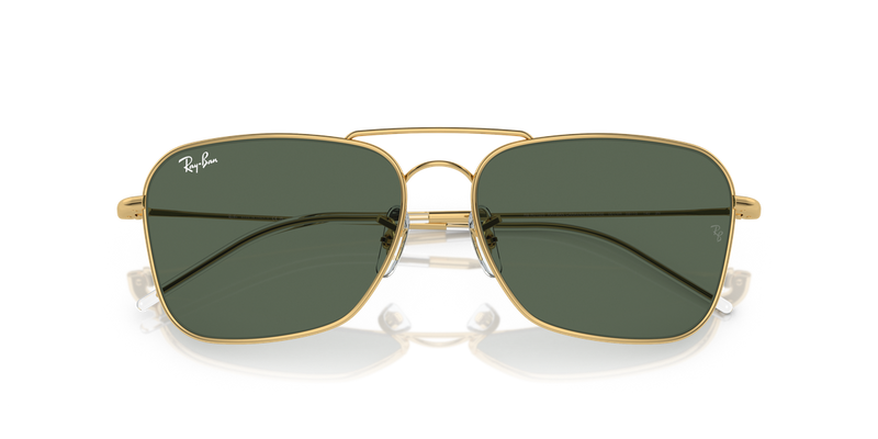Ray-Ban CARAVAN REVERSE in Arista Gold / G-15 Green (001/VR) - Alternate View