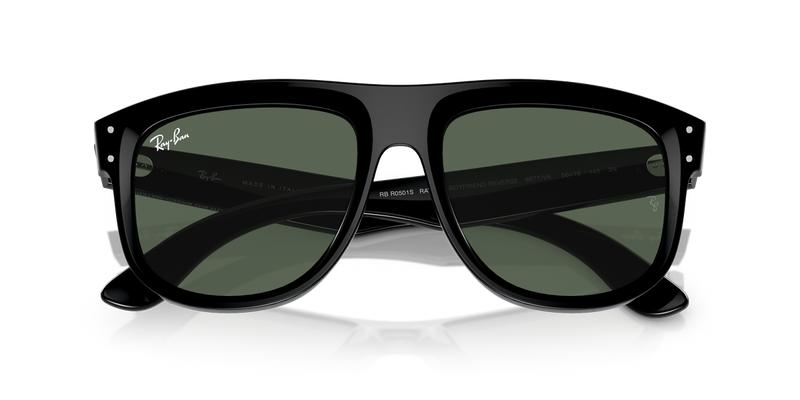 Ray-Ban BOYFRIEND REVERSE in Black / G-15 Green (6677VR) - Side View