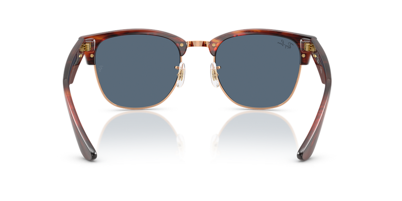 Ray-Ban CLUBMASTER REVERSE in Striped Havana On Rose Gold / Dark Blue (13983A) - Alternate View