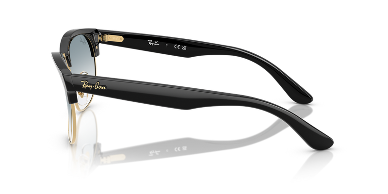Ray-Ban CLUBMASTER REVERSE in Black On Gold / Clear Gradient Blue (667779) - Back View