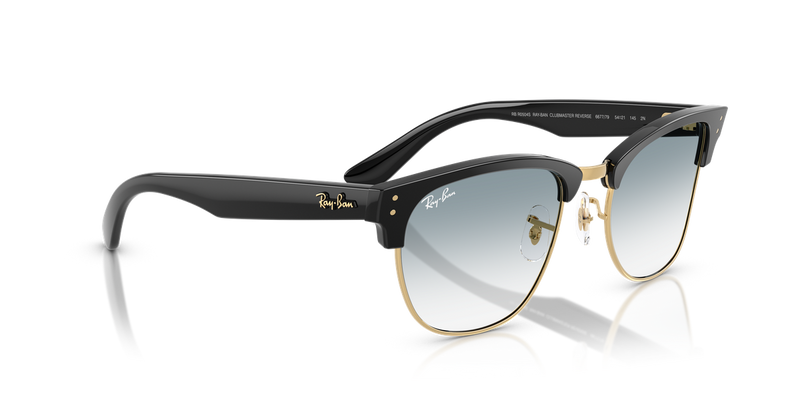 Ray-Ban CLUBMASTER REVERSE in Black On Gold / Clear Gradient Blue (667779) - Alternate View