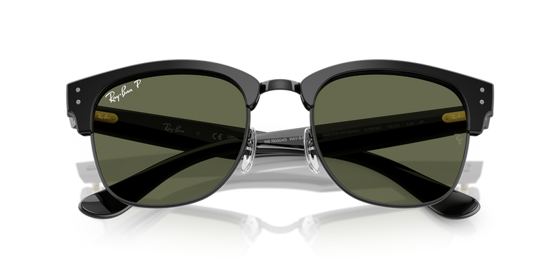 Ray-Ban CLUBMASTER REVERSE in Black On Black / Polarized Dark Green (67839A) - Alternate View