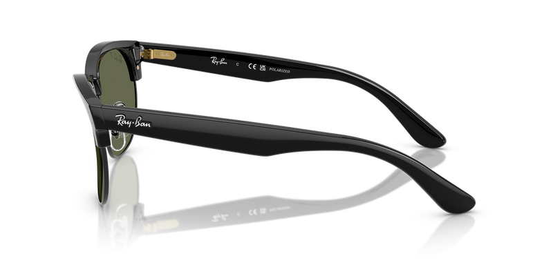 Ray-Ban CLUBMASTER REVERSE in Black On Black / Polarized Dark Green (67839A) - Alternate View