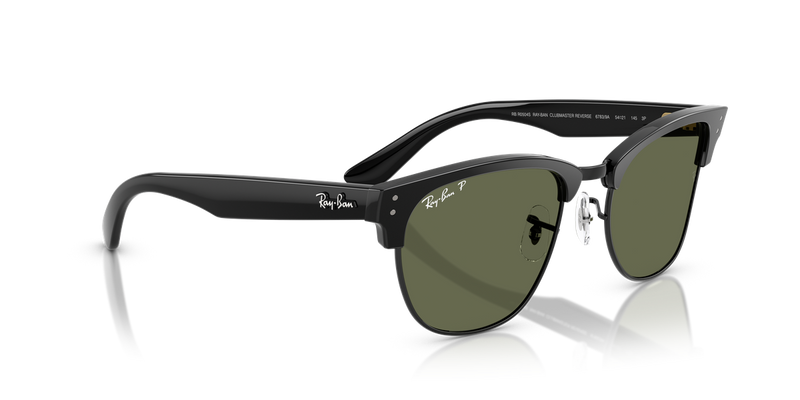 Ray-Ban CLUBMASTER REVERSE in Black On Black / Polarized Dark Green (67839A) - Alternate View