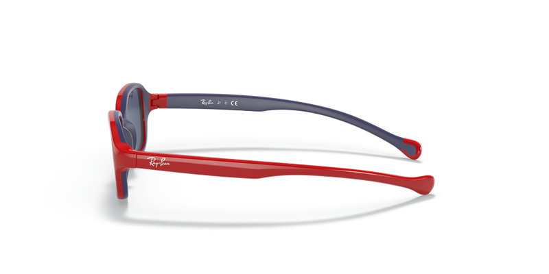 Ray-Ban Junior 0RJ9074S in Red On Blue - Back View