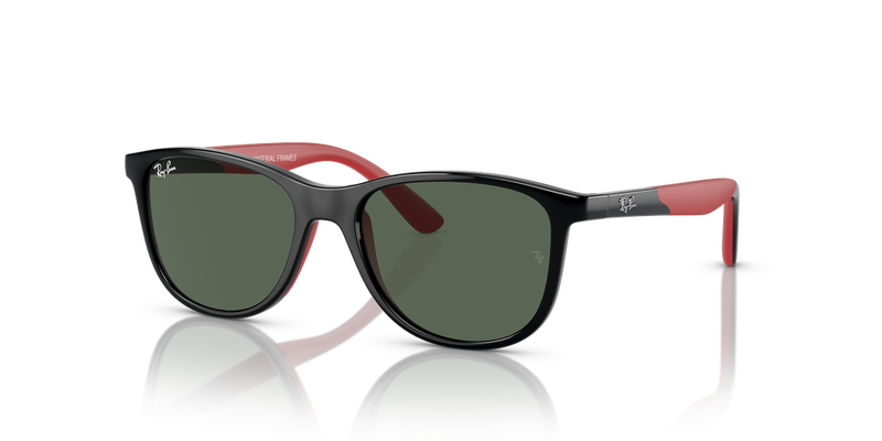 Ray-Ban Junior 0RJ9077S in Black On Red - Front View