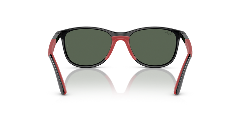 Ray-Ban Junior 0RJ9077S in Black On Red - Temple Detail