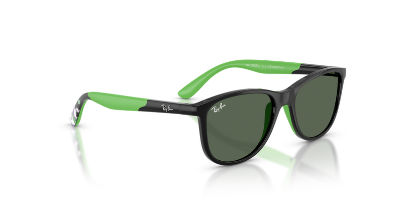 Ray-Ban Junior 0RJ9077S in Black & Rubber Green - Alternate View