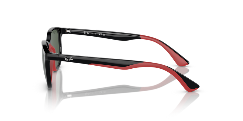 Ray-Ban Junior 0RJ9078S in Black On Red - Back View