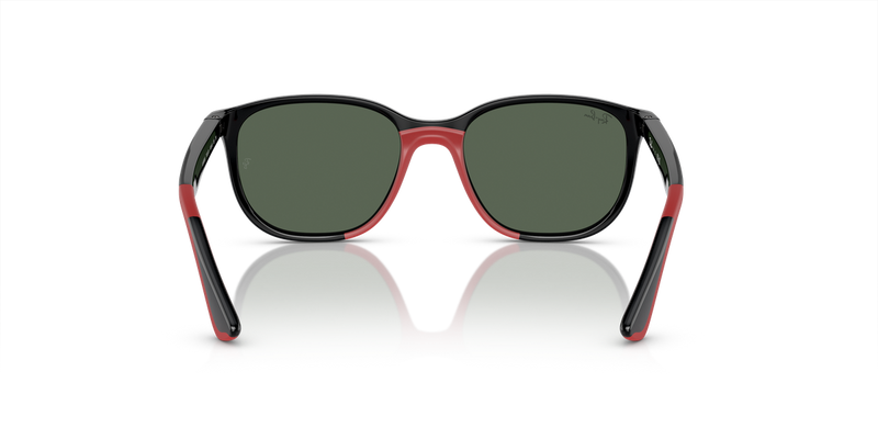 Ray-Ban Junior 0RJ9078S in Black On Red - Temple Detail