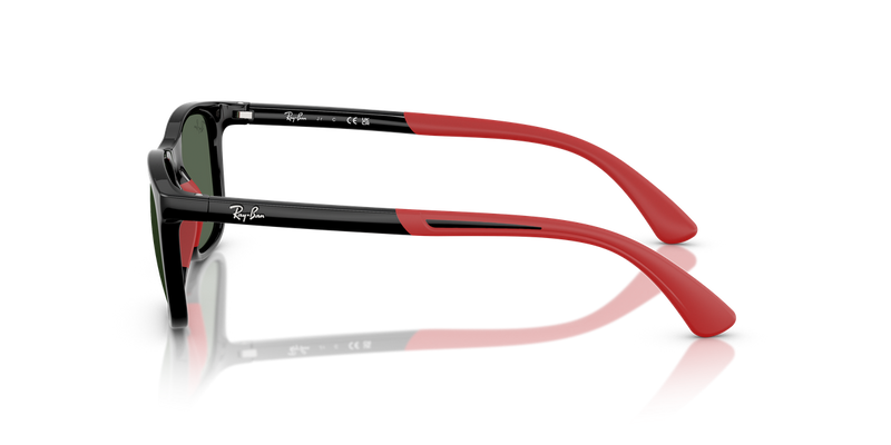 Ray-Ban Junior 0RJ9084SF in Black On Rubber Red - Back View