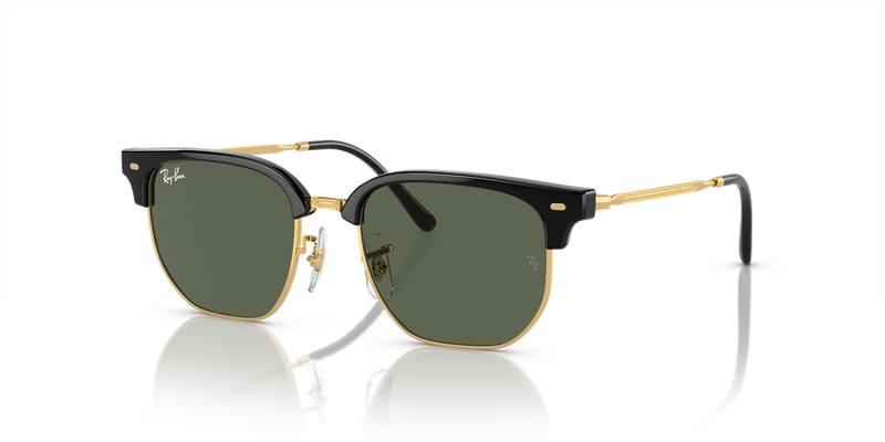 Ray-Ban Junior JUNIOR NEW CLUBMASTER in Black On Gold - Front View