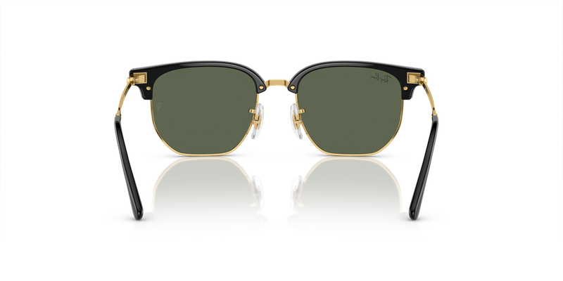 Ray-Ban Junior JUNIOR NEW CLUBMASTER in Black On Gold - Temple Detail
