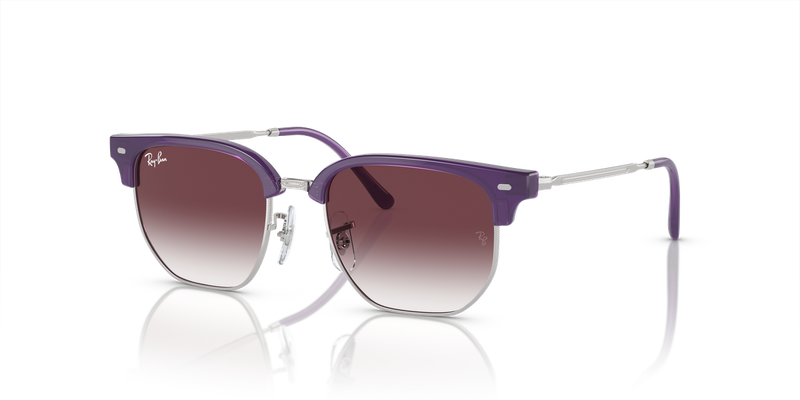 Ray-Ban Junior JUNIOR NEW CLUBMASTER in Opal Violet On Silver - Alternate View