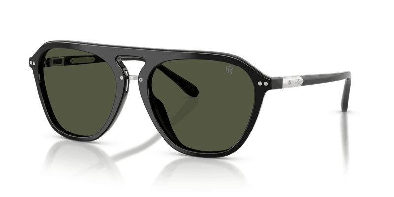 Ralph Lauren THE HUGH RL8219U in Shiny Black / Green (500131) - Front View