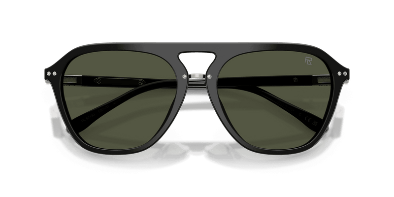 Ralph Lauren THE HUGH in Shiny Black / Green (500131) - Alternate View